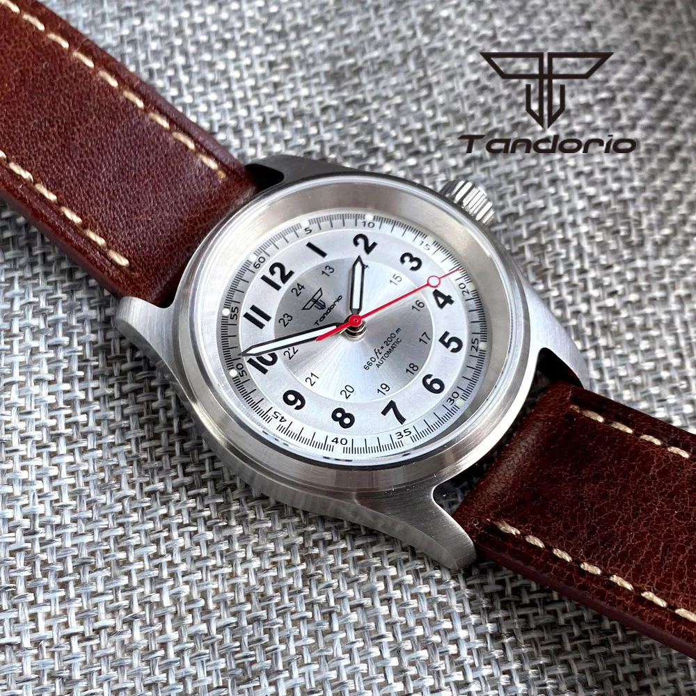 Tandorio 36 mm modische 20BAR automatische Tauchfliegeruhr für Herren und Damen NH35/PT5000/Miyota8215 Movt Saphir-Armbanduhr, grüne Lume – Detail 14