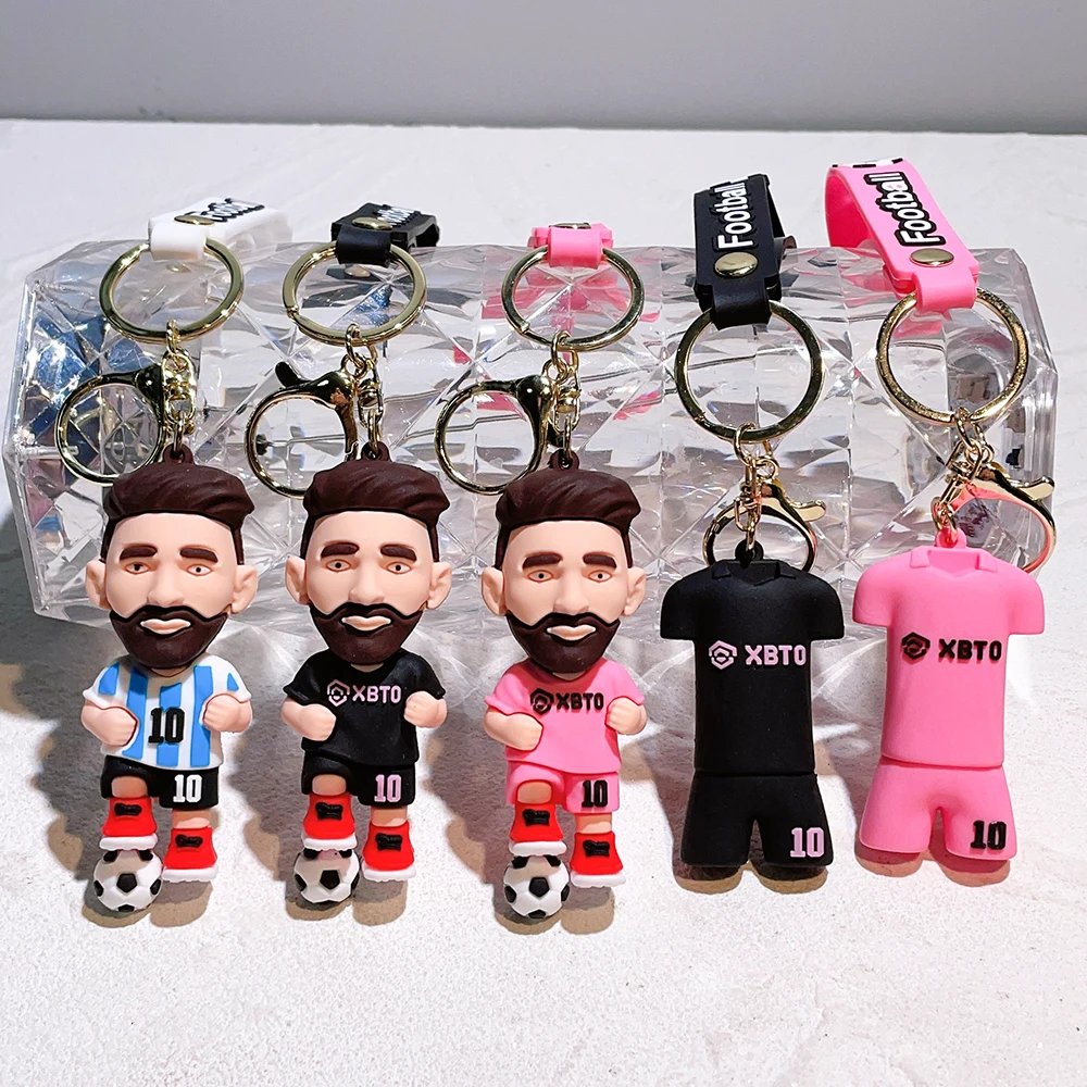 Creative MESSI Jersey Keychain Football Fan Jewelry Lover Personalized Popular for Men Bag Pendant Aaccessories Gift