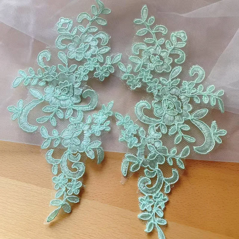Border Lace Mirrored Flowers for Wedding Dress, Headdress, DIY Sewing Accessories, 20 PCs/Lot