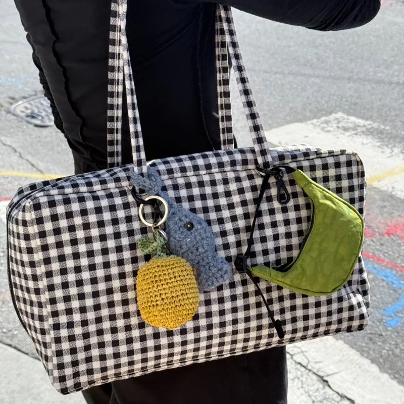 

Женская сумка-тоут для боулинга, элитная брендовая нейлоновая сумка на плечо, большая вместительная простая универсальная сверхлегкая дорожная сумка на молнии