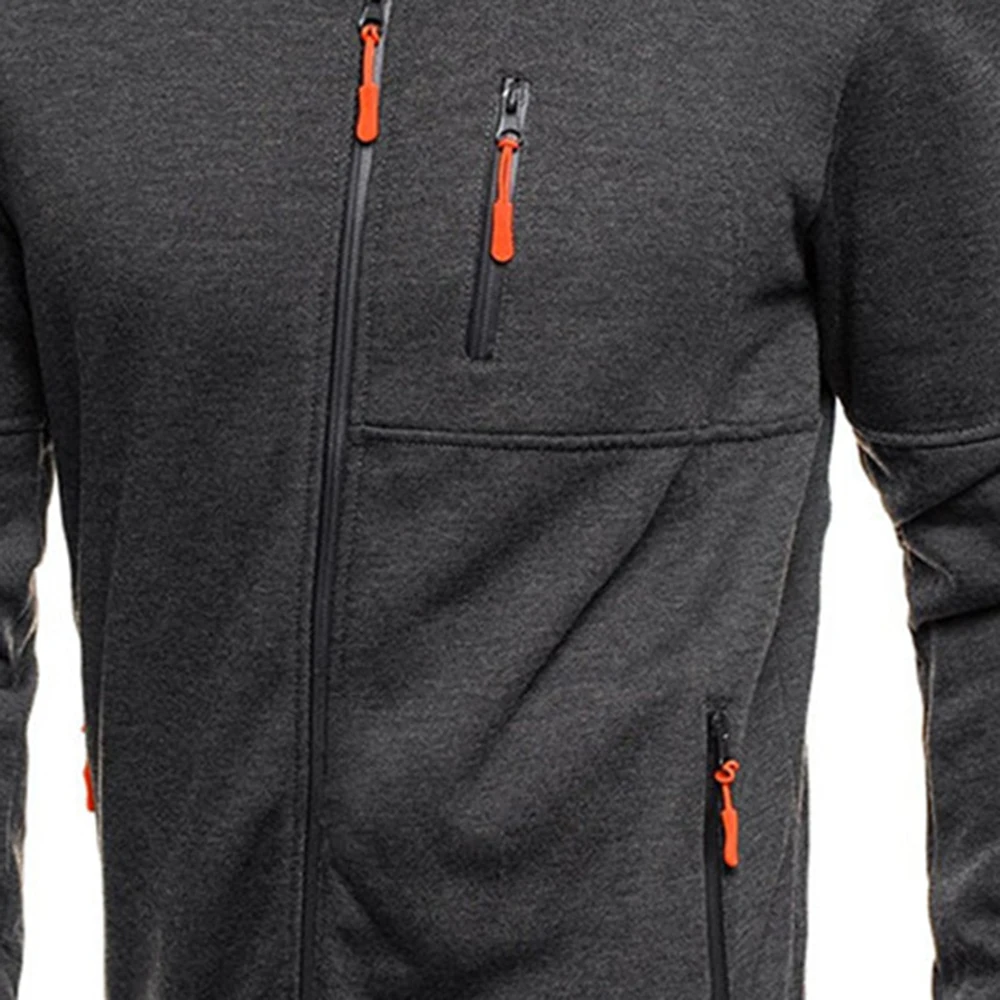 Je Suis Venu J'ai Bu Je Me Souvens plus الخريف الرجال بلوزات طويلة الأكمام هوديس سستة إغلاق سترة سليم صالح هوديس #4