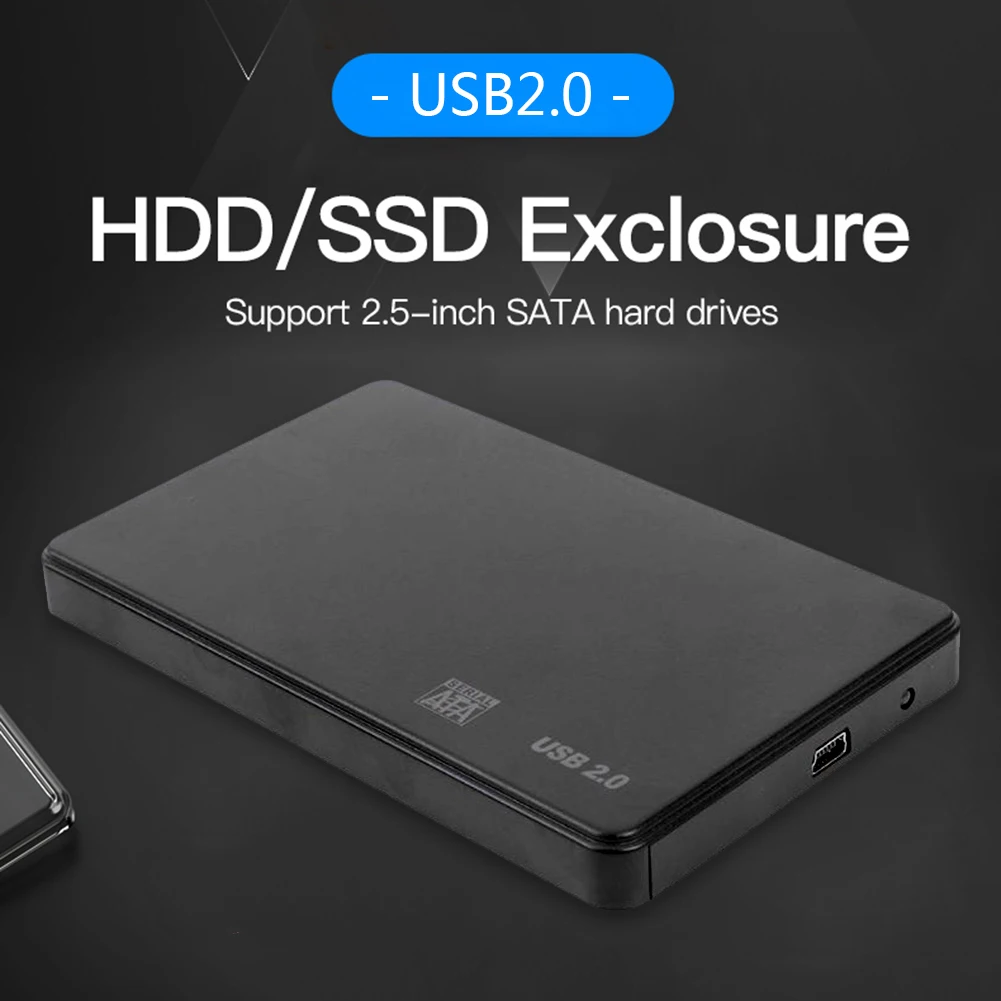 2.5 Inch HDD SSD Case USB 2.0/3.0 to SATA Hard Disk Box Hard Drive Enclosure for Notebook Desktop PC With USB2.0/ 3.0 Cable