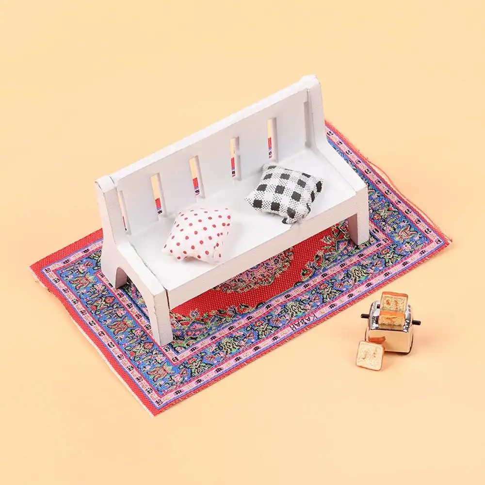 1/12 Schaal Dollhouse Miniatuur Turkse Stijl Gebied Tapijt/Tapijt/Mat Vloerbedekkingen voor Poppenhuis Elke Kamers Meubels Decor