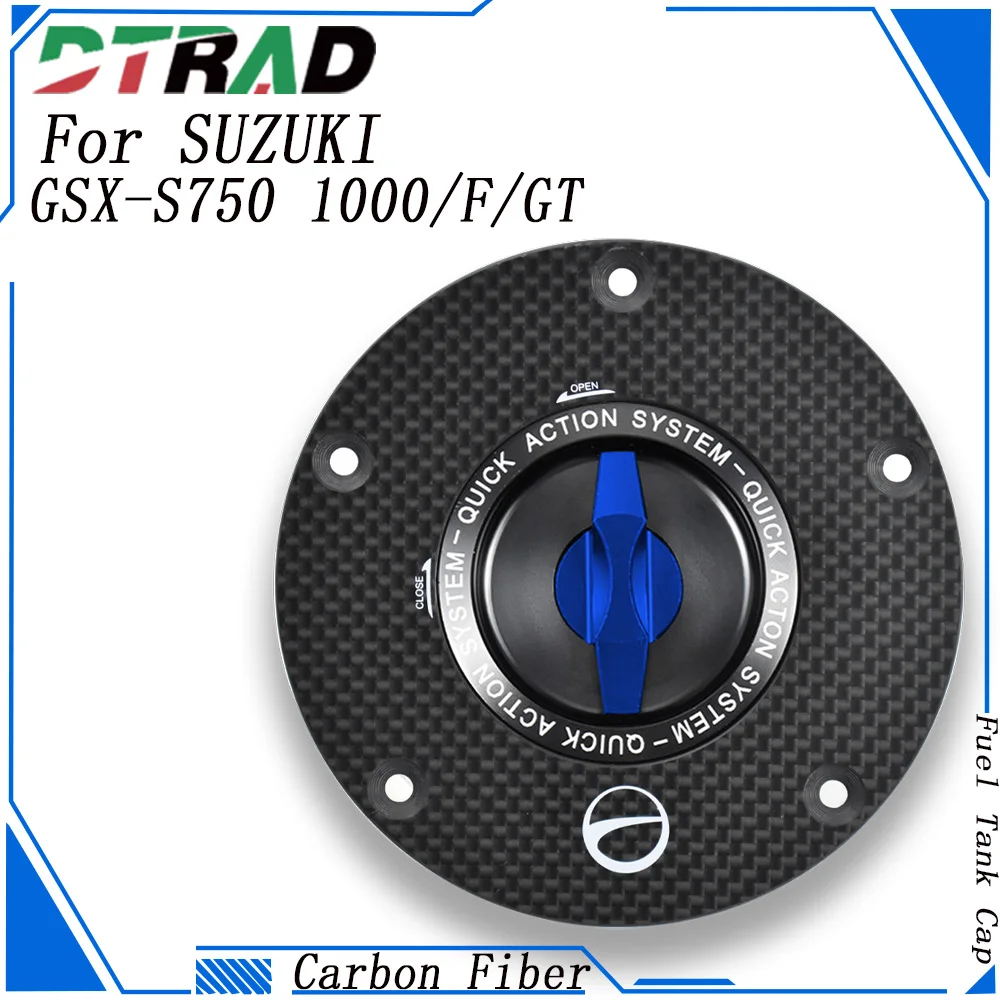 For SUZUKI GSX-S1000/GSX-S1000F/GSX-S1000GT GSDX-S750 Carbon Fiber Quick Gas Petrol Tank Cap Motorcycle Fuel Plug Oil Gas Cover