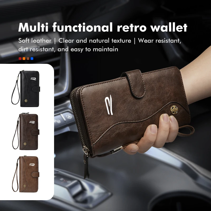 For Volkswagen Leather Retro Car Driver's License Wallet Credit Card Holder GTI Tiguan Passat B5 B6 B7 CC Jetta MK5 MK6 Polo