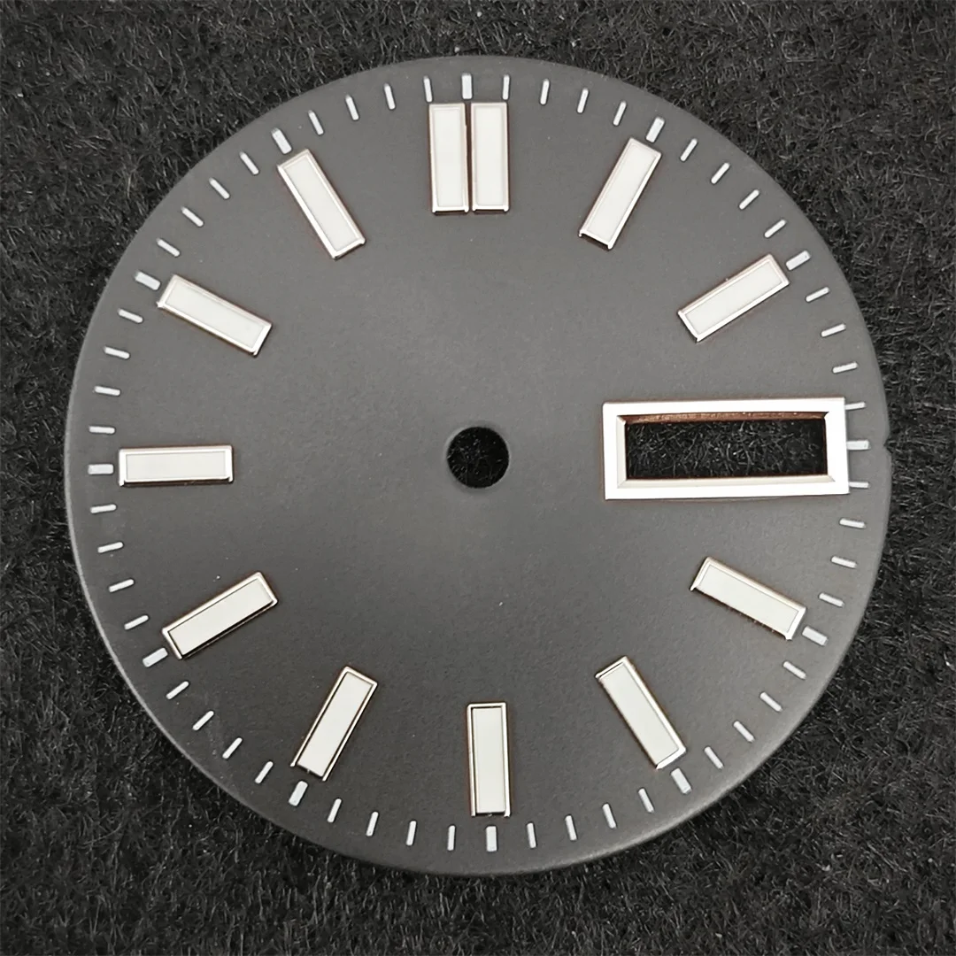 NH36 ساعة الطلب 28.5 مللي متر أمة الله تاريخ مزدوج التقويم ساعة وجوه الأخضر مضيئة ساعة اكسسوارات لحركة NH36/ 4R/ 7S