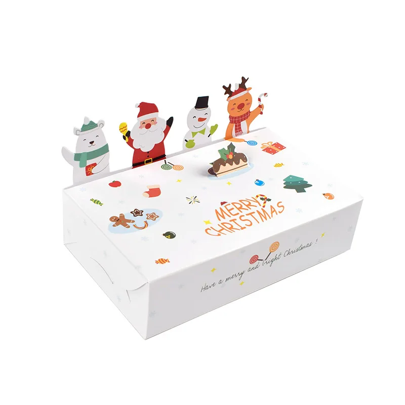 Christmas party gift packaging gift box paper box three-dimensional animal cute candy biscuit folding box 10 pieces/pack