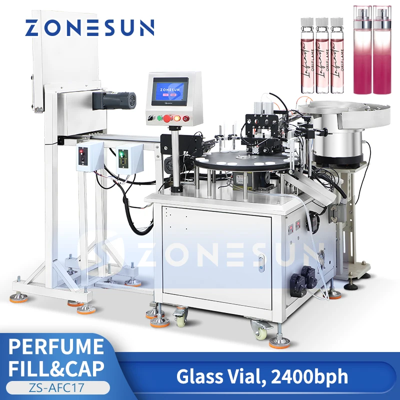 ZONESUN Perfume Filling Capping Machine 2 Nozzles Small Volume Liquid Filler Cologne Fragrance Scent ZS-AFC17