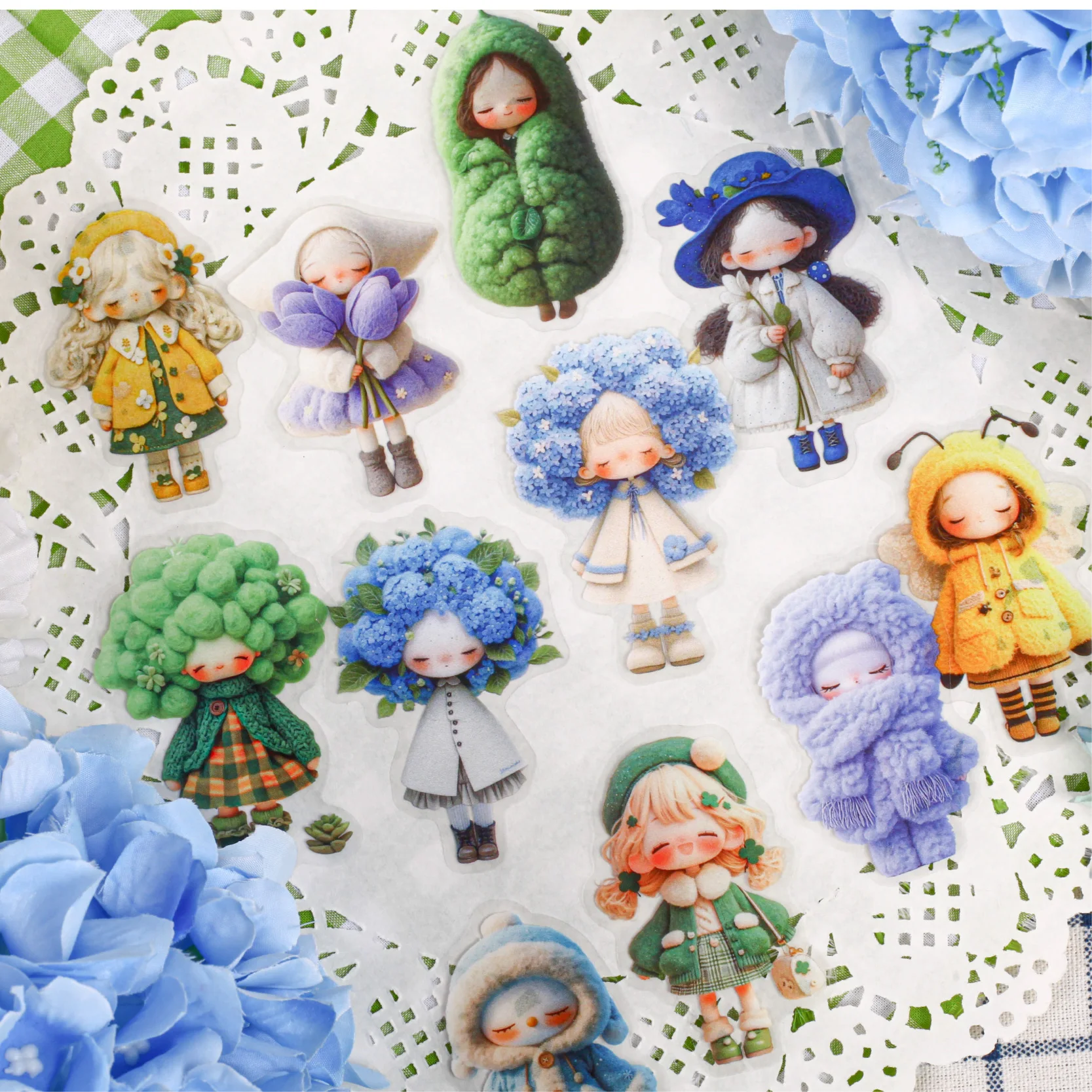 20 ورقة/حقيبة من ملصقات شخصيات كرتونية قطيفة لتزيين مجلة القصاصات بنفسك وحافظة الهاتف المحمول #2