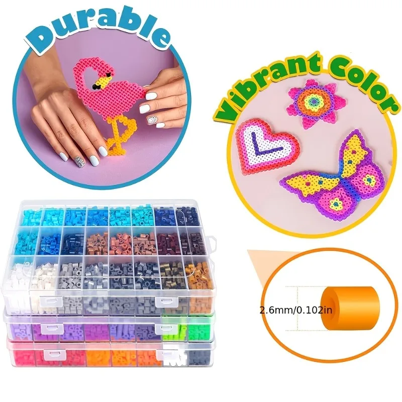 2,6mm 96 Farben Hama Perlen Bildungs-Set Bügelperlen 3D Puzzle Perlen Bügeln DIY Intelligenz Lernspielzeug Bastelpuzzles – Detail 6