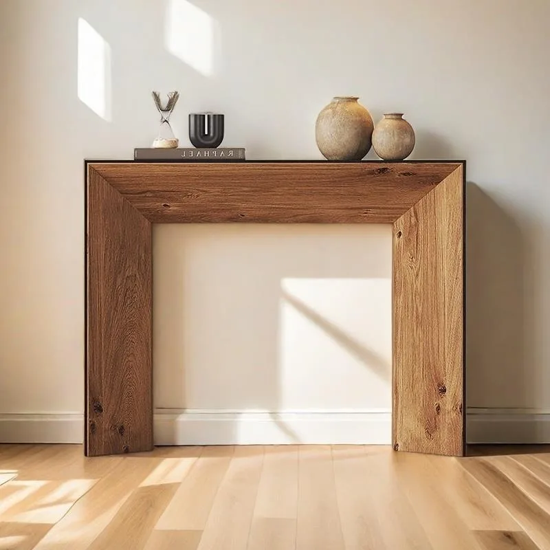 Wabi-sabi wind entrance table Chinese style strip case retro entrance table long strip table simple case