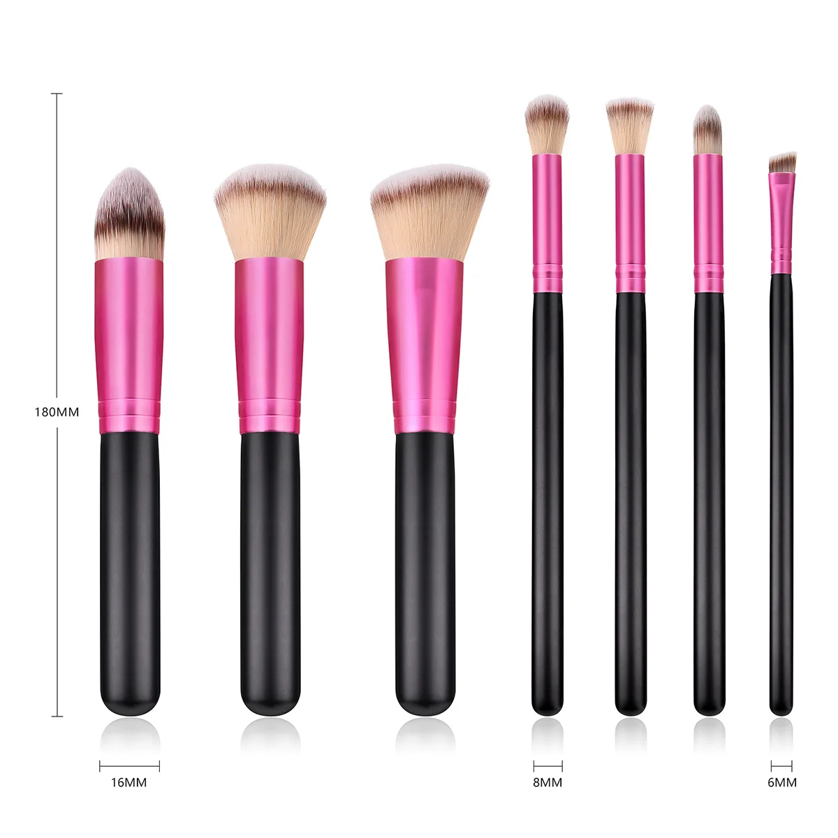 

7Pcs Professional Makeup Brush Set Soft Synthetic Bristles Even Application Wooden Handle Comfort Grip Perfect for Daily