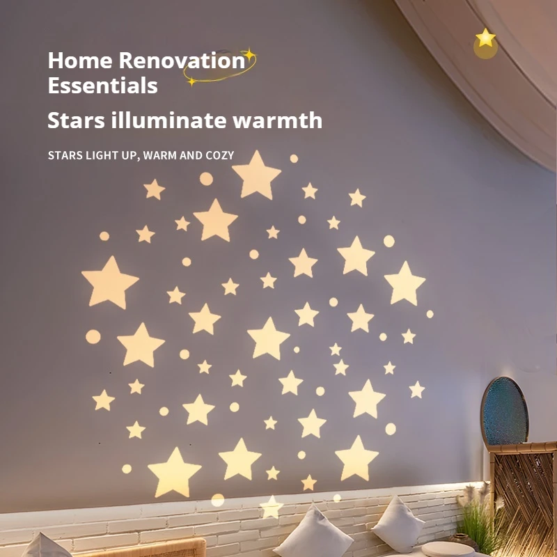 Stars and moon projection lamp outdoor indoor high-end background decoration 2025 creative atmosphere projection spotlight