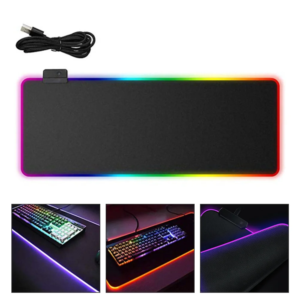 

Rgb LED Mouse Mat Waterproof Dirt-Resistant Luminous Mousepad Anti-Slip Gaming Mousepad Computer Accessories