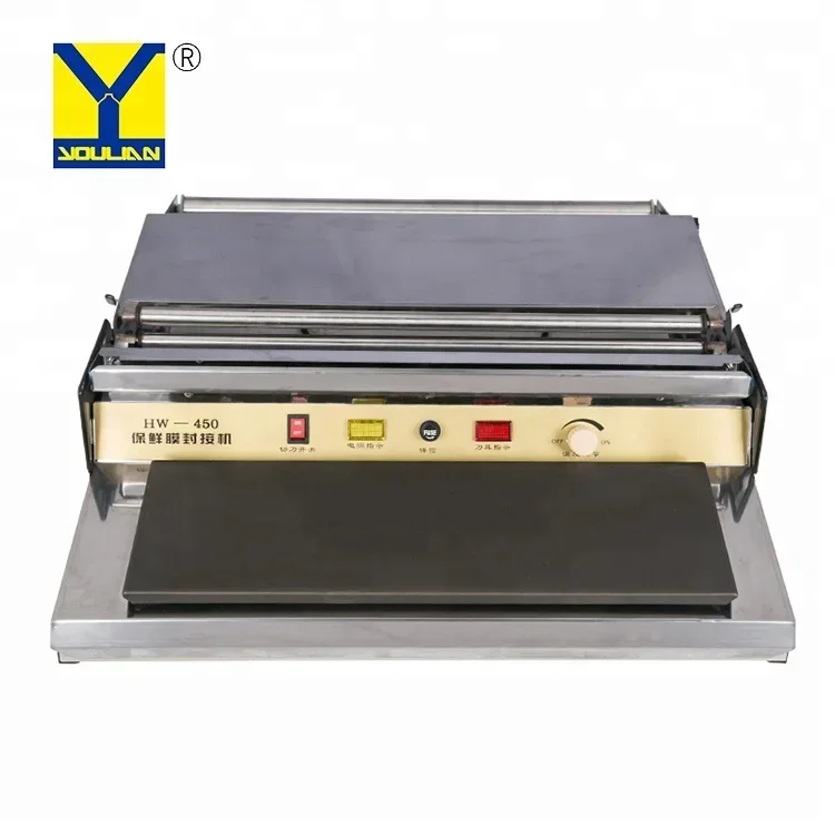 HW-450 Manual Plastic Stretch Film Food Cling Wrapping Machine for Vegetable and Fruit