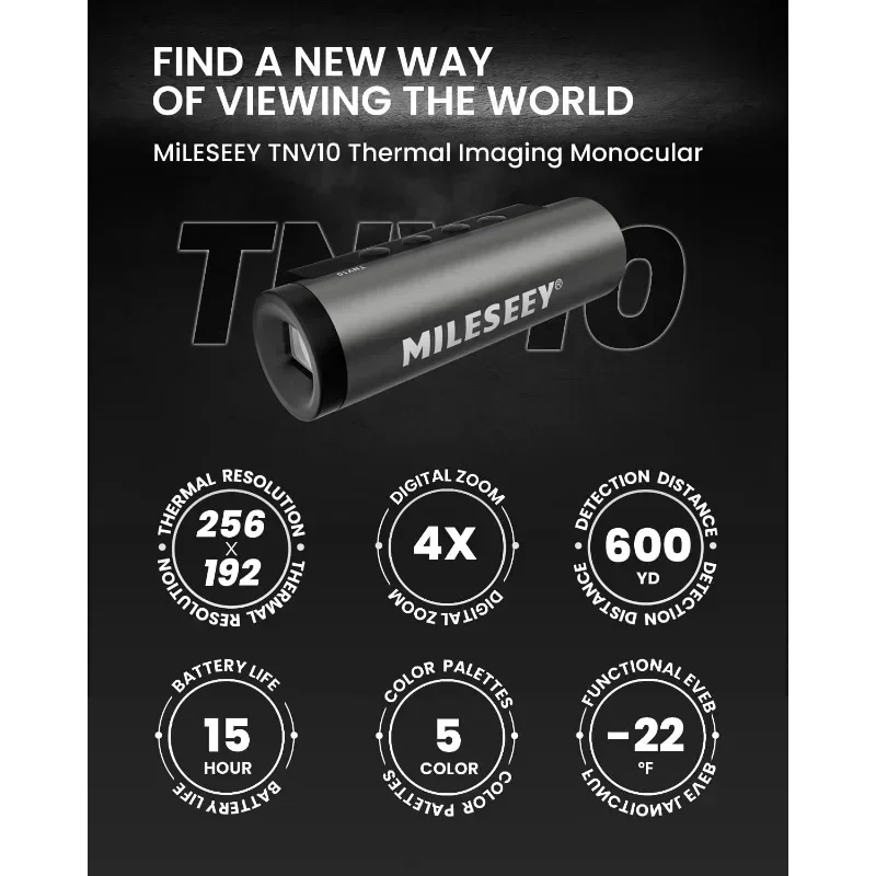 Thermal Monocular T-Recon Hunter, 256x192 (25 Hz) TNV10 Aircraft Mg-Al Alloy Thermal Monocular image 3