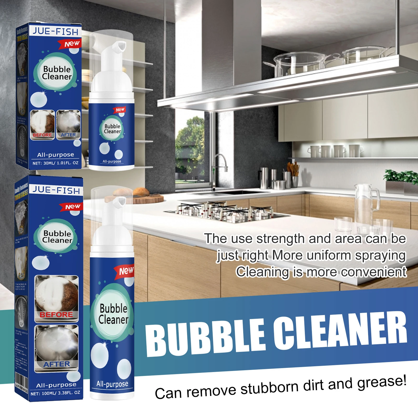 Multifunctional Foam Oil Stain Cleaner Heavy Duty Deep Clean Spray Remove Stubborn Grease Kitchen Hood Cookware Clean Supplies
