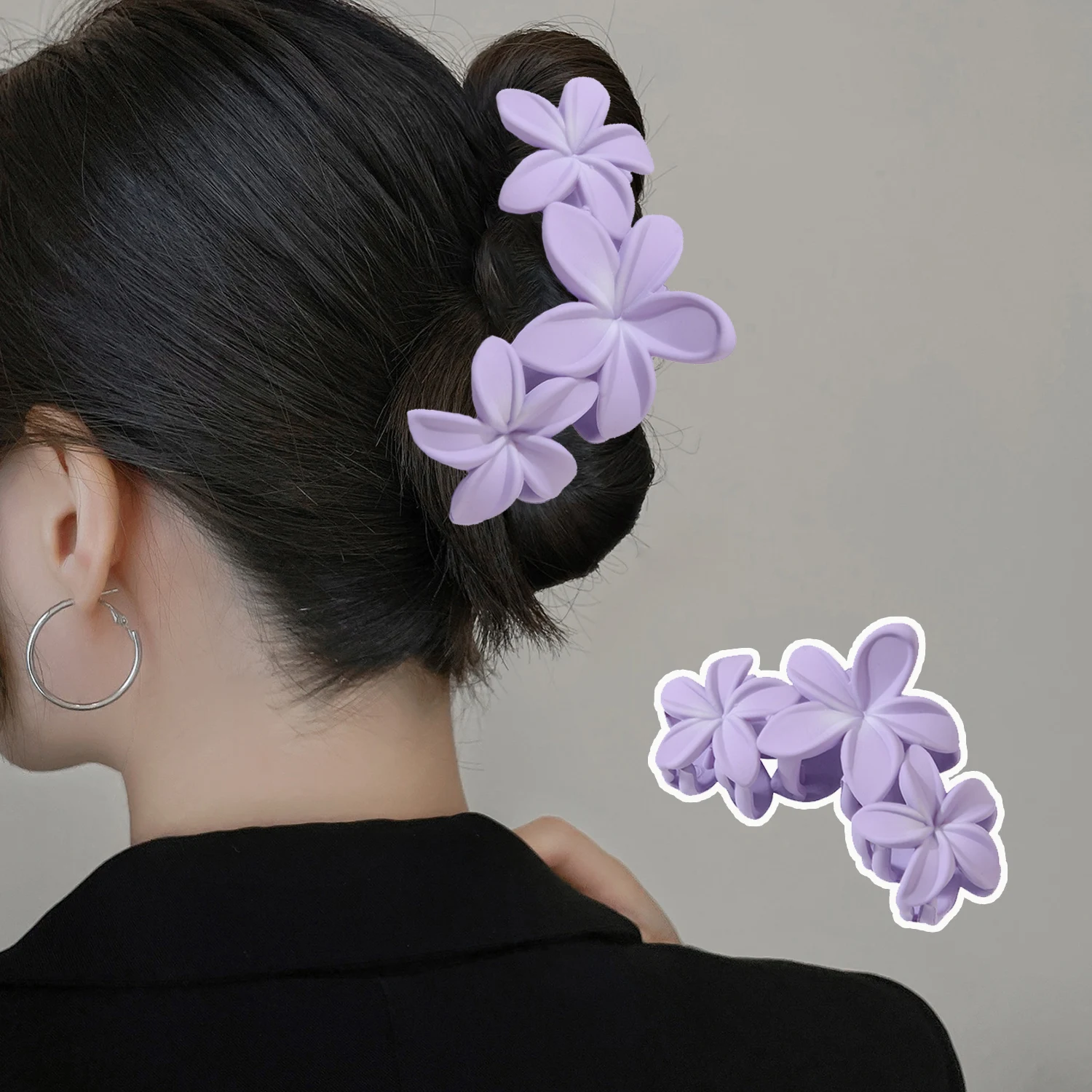 1 PC 3 Head Plumeria Hair Clips Flower Hair Claw Clip Trendy Crab Hair Claw Barrettes Hair Accessories For Girls