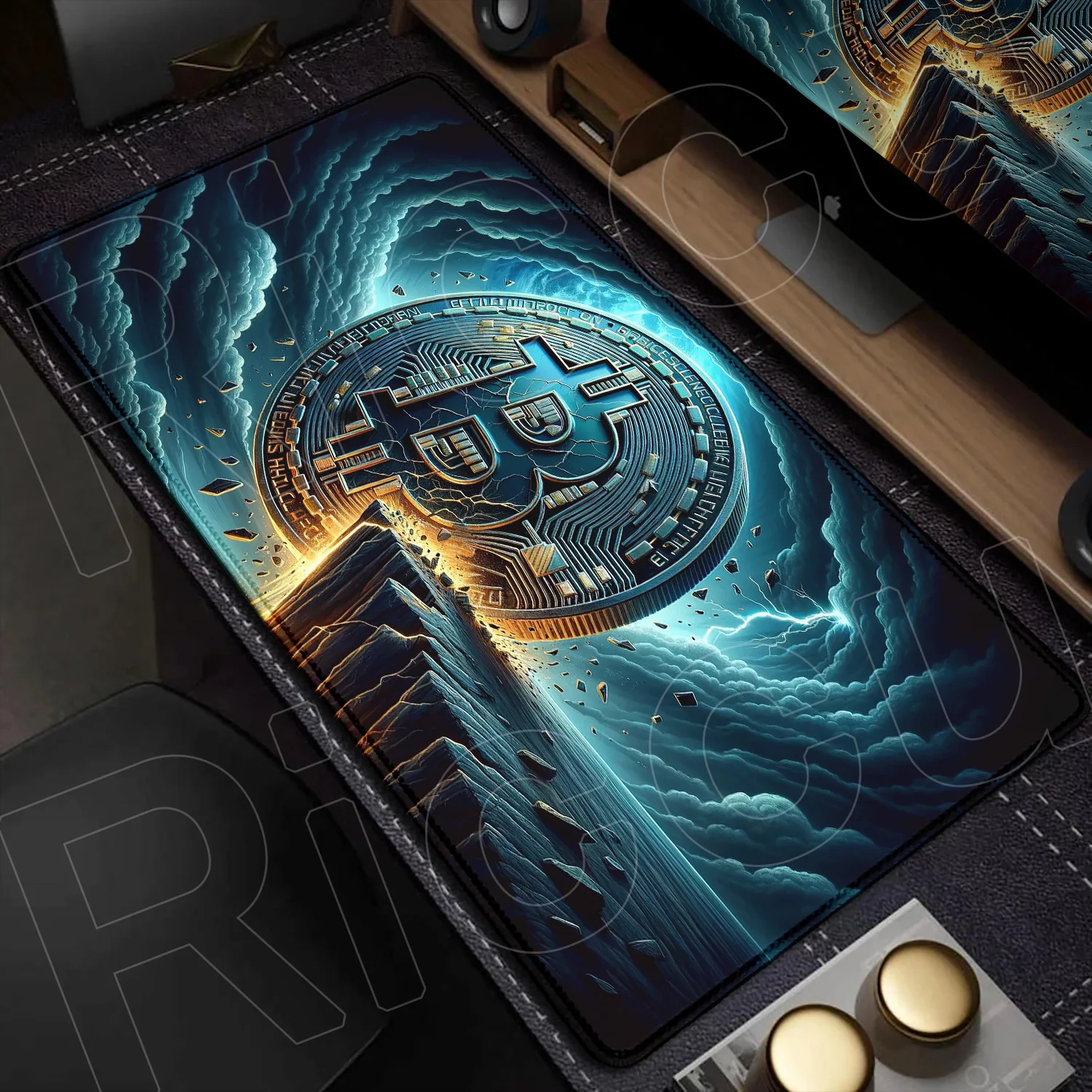 Computador comerciante mouse tapete acessórios de jogos bitcoin mousepad empresa escritório mausepad grande base de borracha natural antiderrapante almofada de mesa