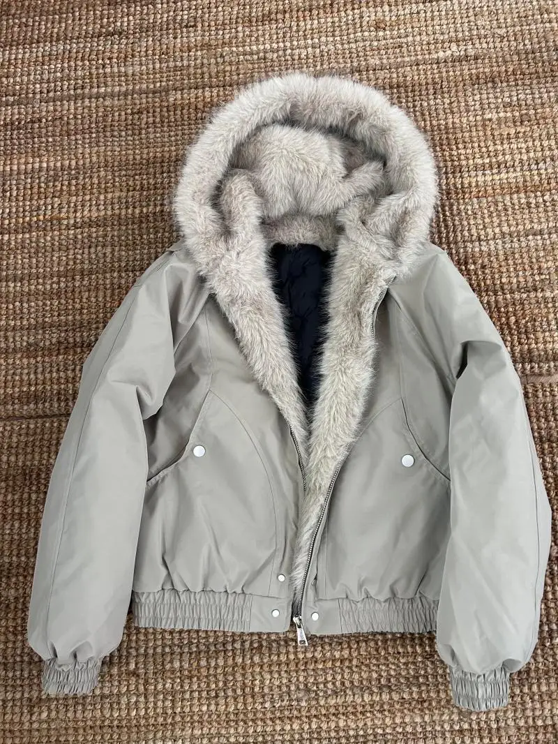 

American Retro ort Hooded Cotton Jaet Men Women Sle Winter Thiened Casual Couple Outerwear Mountain Eagle Design