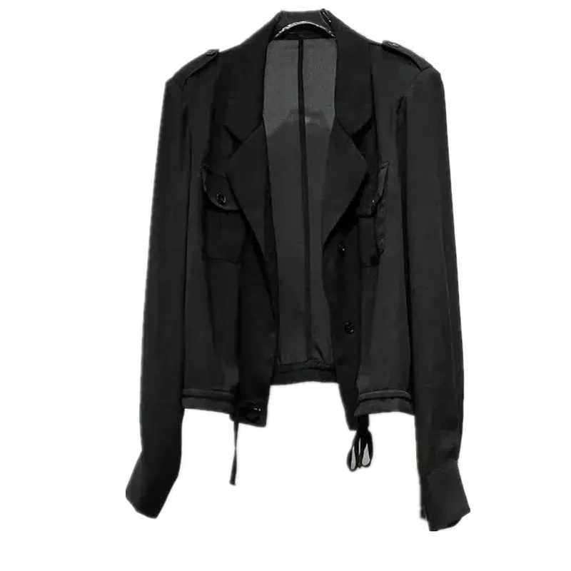 

Ladies Spring And Summer New Sunscreen Suit Jacket Korean Fashion Slim Comfortable Long Sleeve Tooling Button Coat Women W1039