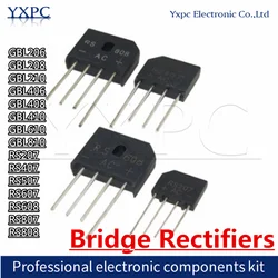 5pcs GBL206 GBL208 GBL210 GBL406 GBL408 GBL410 GBL610 GBL810 RS207 RS407 RS507 RS607 RS608  RS807 RS808  Bridge Rectifiers