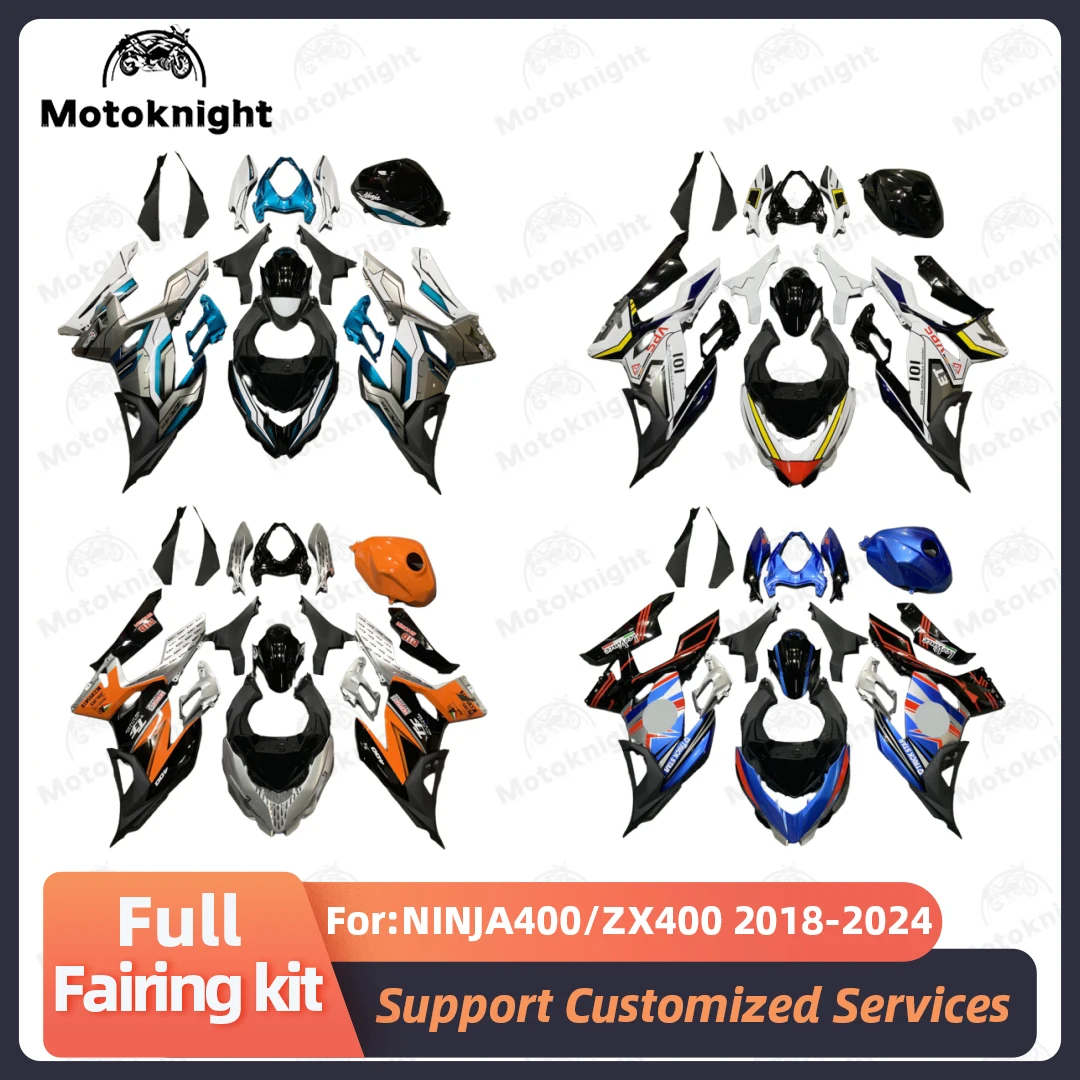 

Комплект обтекателей для мотоцикла, подходит для Kawasaki NINJA400 ZX400 2018 2019 2020 2021 2022 2023 2024, полный обтекатель кузова, новый АБС-пластик