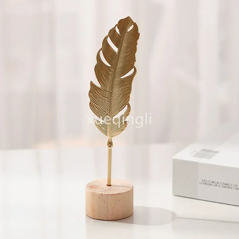 1pc Ginkgo Leaf Decoration Wooden Ornaments Miniature Figurines Office Desktop Crafts Home Decor Festival Gift Home Accessories