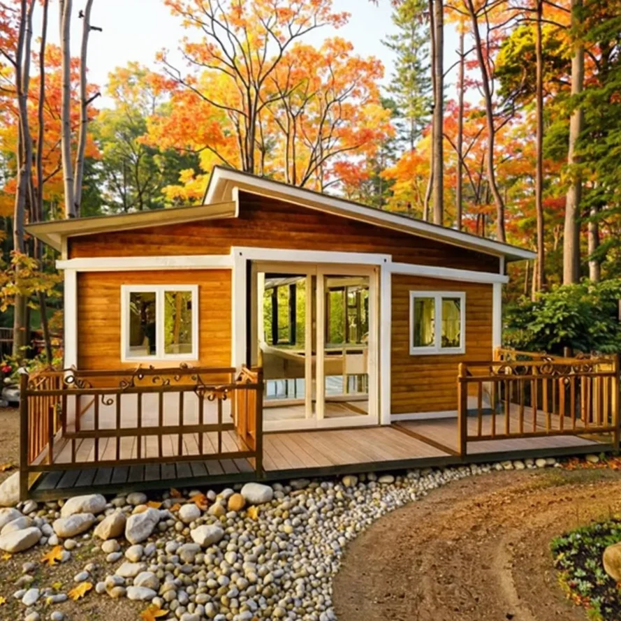 Casas prefabricadas modulares de 2 dormitorios, casa contenedor expandible, contenedor plegable para Villa pequeña