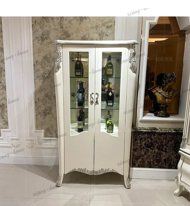 PG wine cabinet palace living room solid wood carving flower high partition cabinet double door assembly cabinet