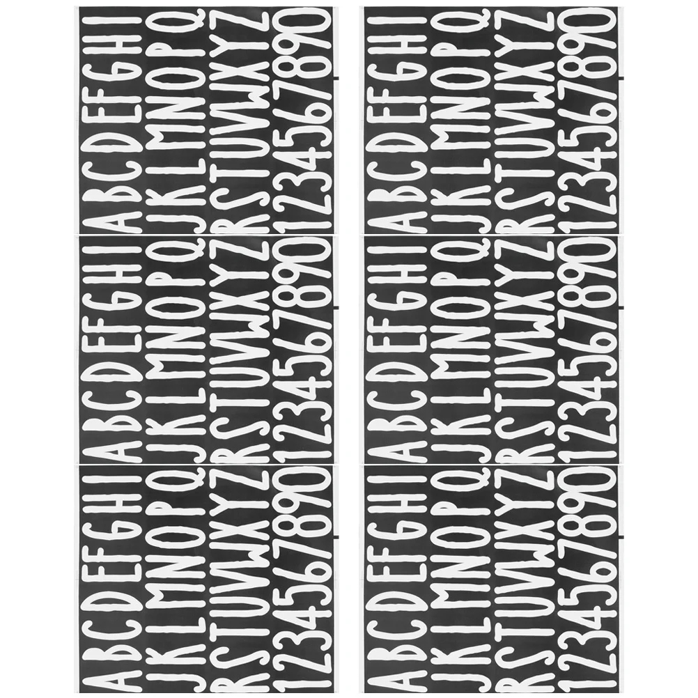 

6 Sheets Removable Self Adhesive Letter Stickers PVC Decals for Mailbox Car Door Home Office Alphabet Letter Decals