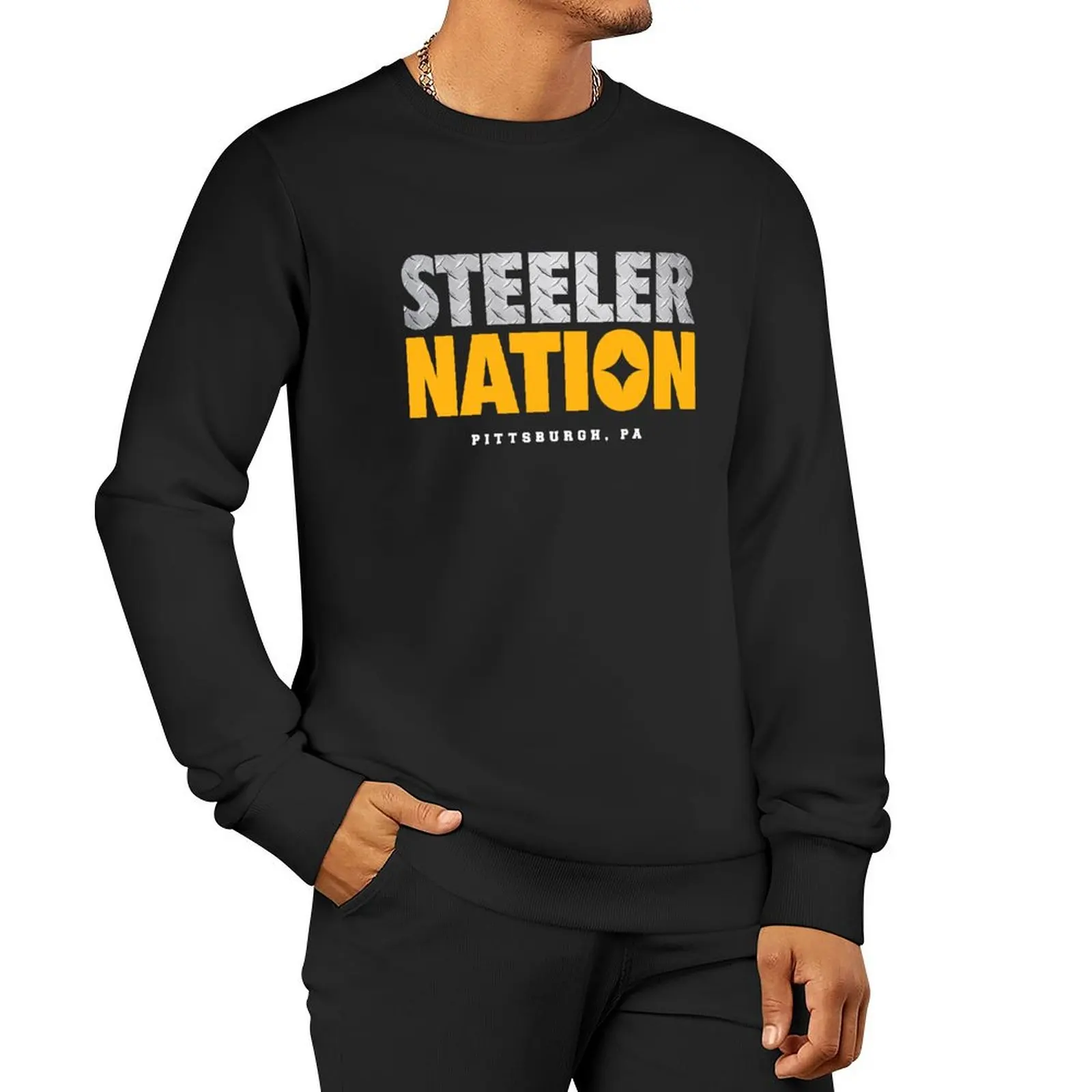 Steeler Nation Pullover Hoodie autumn clothes anime clothes sweatshirt male