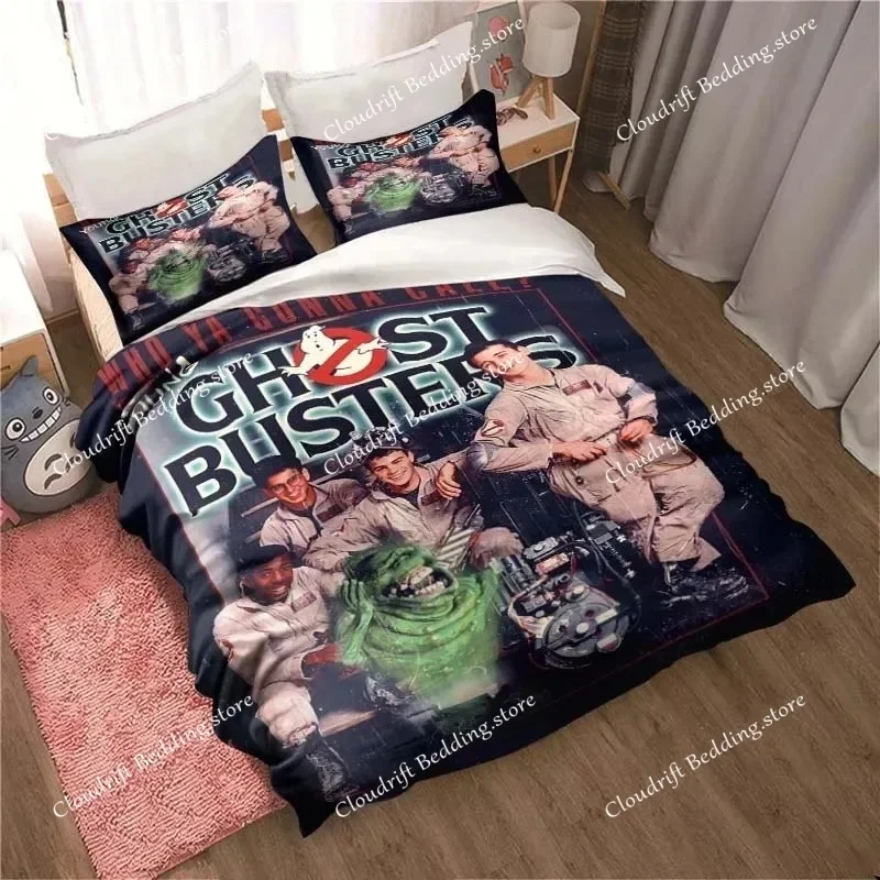 Cartoon Ghostbusters Duvet Cover Pillowcase Bedding Set Adult Boys Girls Bedroom Decoration Children Gift Single Double Size026