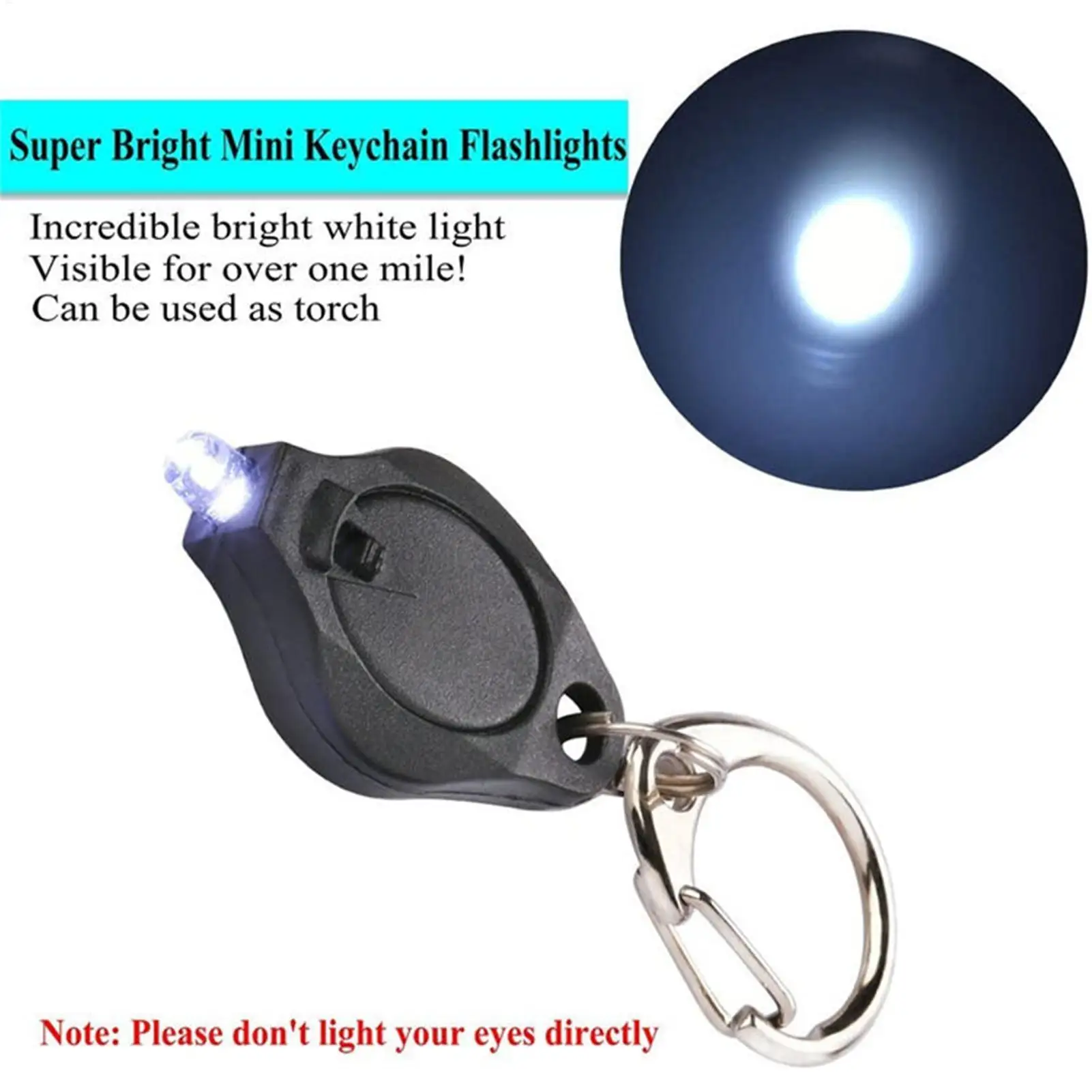 Night Light Key Chain Mini LED Light Outdoor Camping Emergency Light Keychain Portable Key Shape Fishing Hiking Light Key Rings
