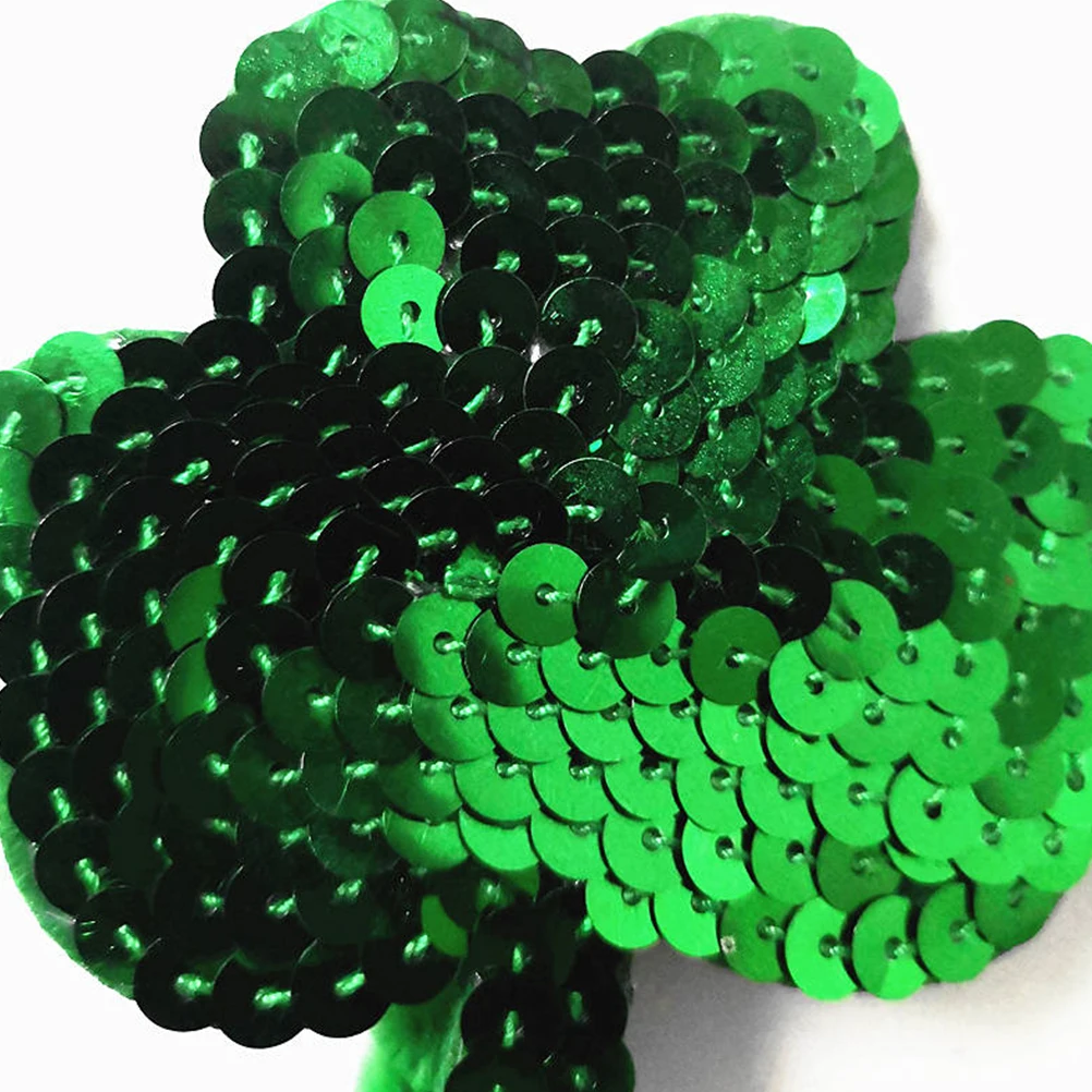 

St Patricks Day Party Supplies Clover Headband Sequins Shamrock Hair Accessories