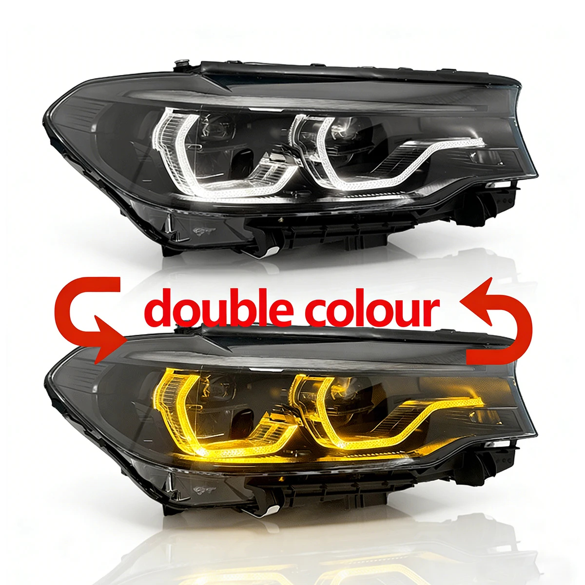 LED Headlight Assembly For BMW 5 Series M5 G30 G31  F90 2017-UP Controlled White Yellow Switch DRL Plug And Play Car Accessories