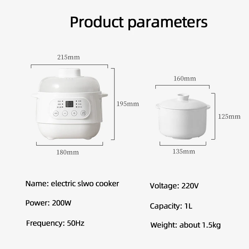 1.0L elektryczny wolnowar parowar gulasz puchar Multicooker doniczka ceramiczna Cubilose gulasz w ciąży tonik dziecko suplement podgrzewacz do potraw