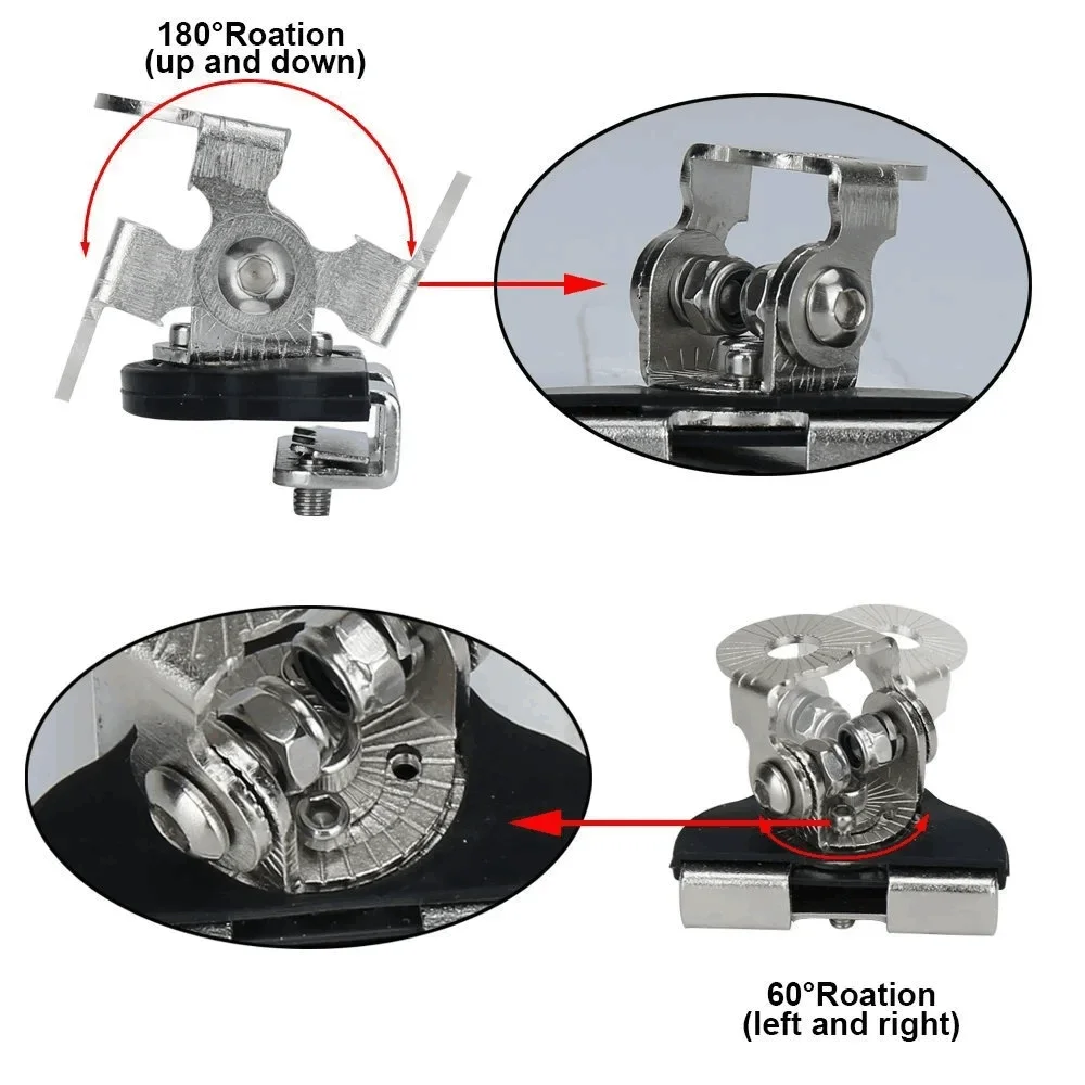 Universal Stainless Steel LED Light Mount - Adjustable Clamp for Offroad & Boat, Waterproof Spotlight Bracket