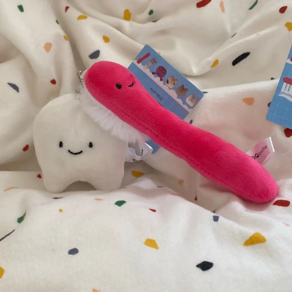 Mode Zachte Tanden Pluche Sleutelhanger Cartoon Pluche Gevulde Zorg voor Tanden Hanger Speelgoed Zorg voor Tanden Rugzak Decor