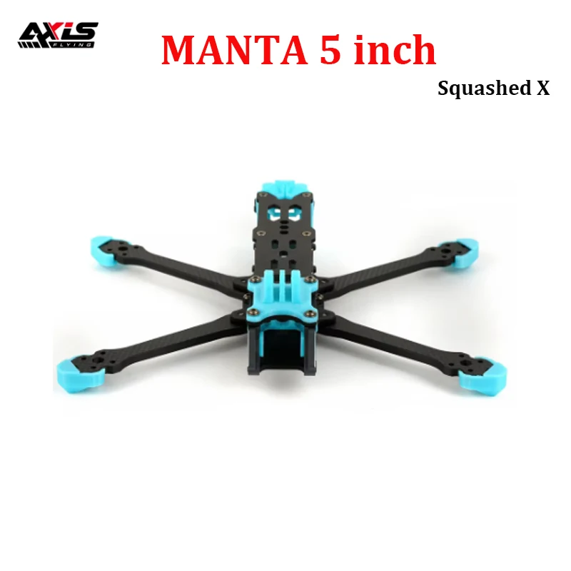 

Axisflying MANTA 5 inch Carbon Fiber Squashed X Frame Kits 238mm Wheelbase 5mm Arm Thickness for RC FPV 5inch Freestyle Drone