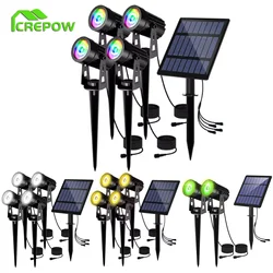 2/4 LEDS Solar Light for Outdoor Garden Color Changing Street Lamp IP65 Waterproof Tree Countyard Decor Solar Wall Spotlight