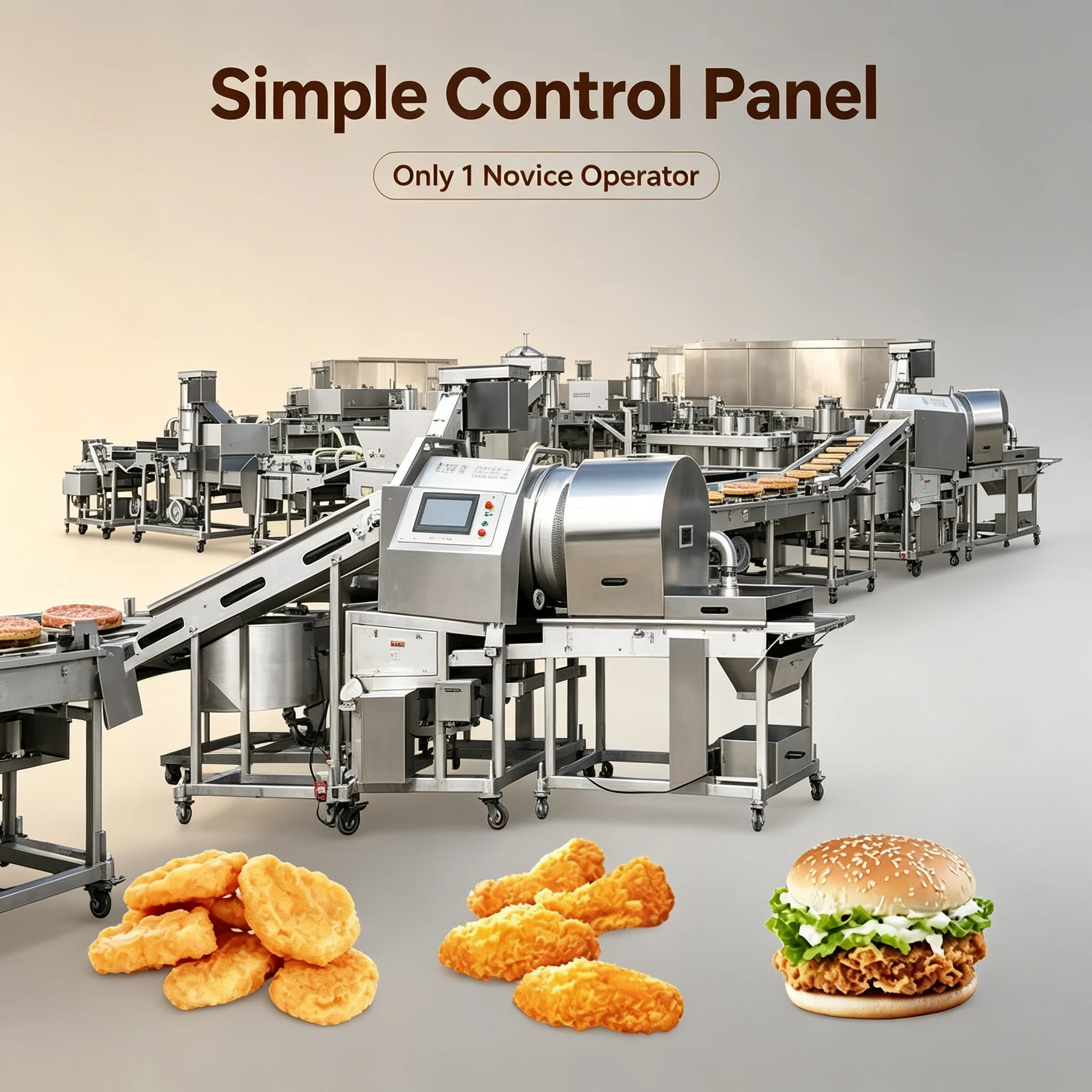 Chicken Nugget & Patty Production Line Multi‑mold Forming Machine For Different Shapes Commercial Food Processing Plant