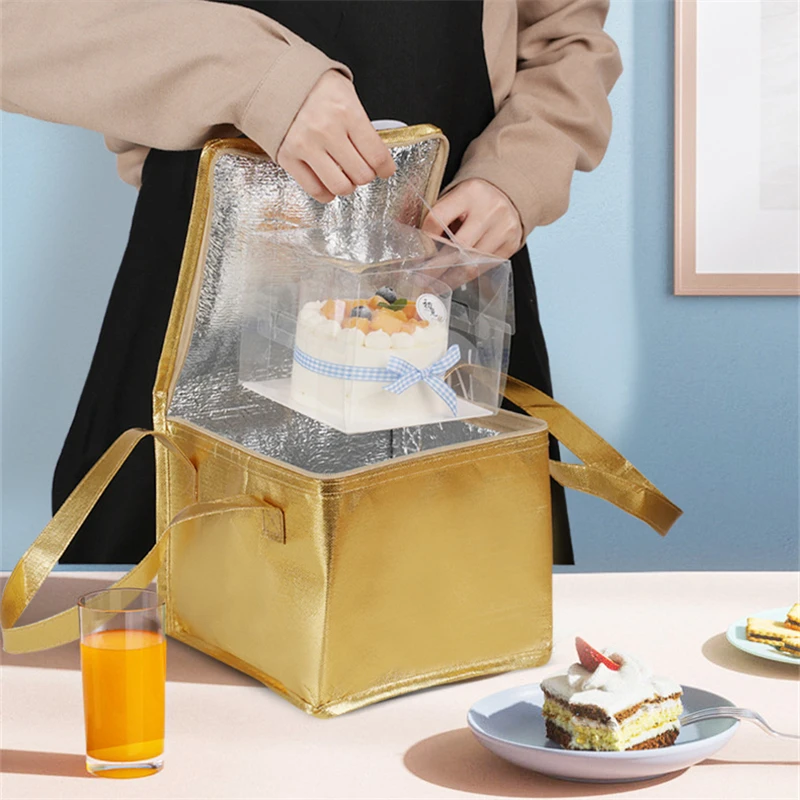 6/8/10 Inch Foldable Large Cooler Bag Portable Cake Insulated Bag Food Thermal Box Waterproof Ice Pack Lunch box Delivery Bags