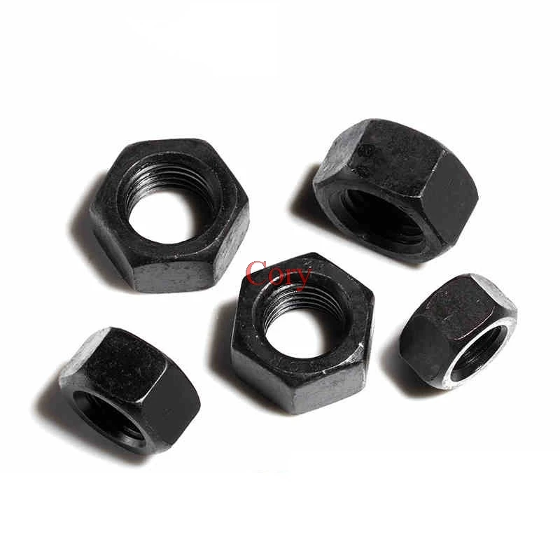 Hexagonal-head Nut Metric Thread M2 M2.5 M3 M4 M5 M6 M8 M10 M12 M14 M16 Black Grade 8.8 Carbon Steel Hex Nut Screw Nut CZYC