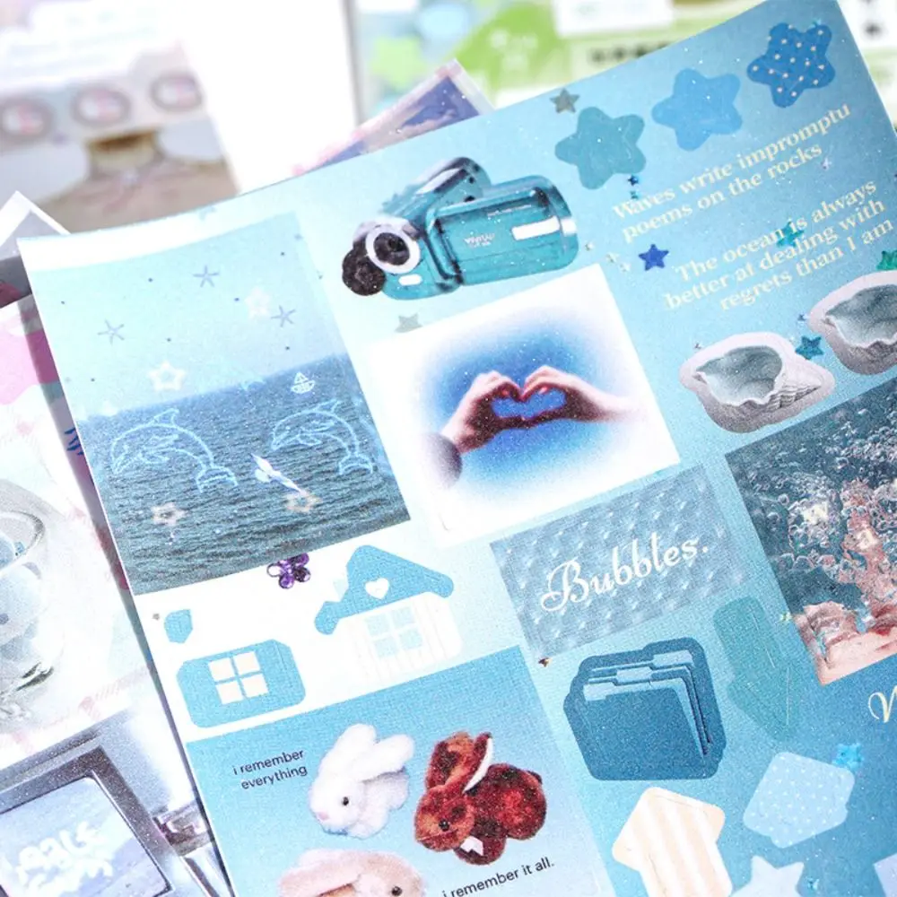 

Creative 24 Sheets Die Cut Stickers Book Cartoon Aesthetics Decorative Scrapbook Stickers Handmade DIY Collage Sticker