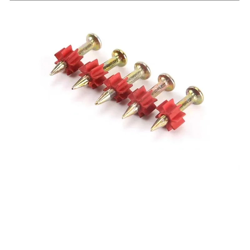 200 clavos de acero duro para colgar cuadros, clavos para pared, cemento, para pistola neumática, de hierro 2
