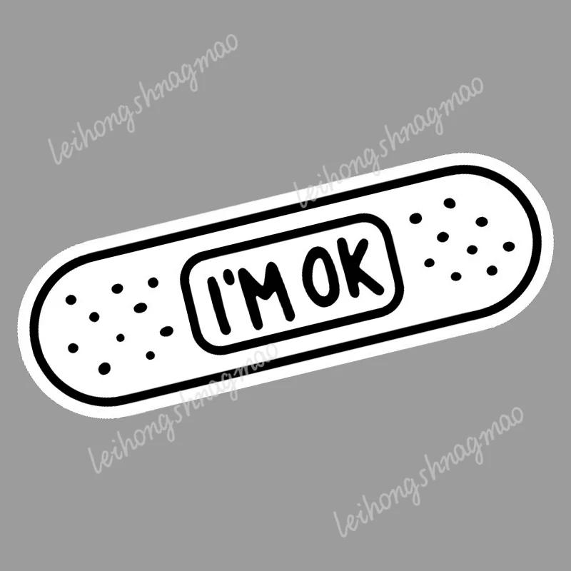 

Creative I'm OK Band Aid Car Stickike Car Window Bumper Car Motorcycle Notebook Scratch Coverage Waterproof Vinyl Stickers