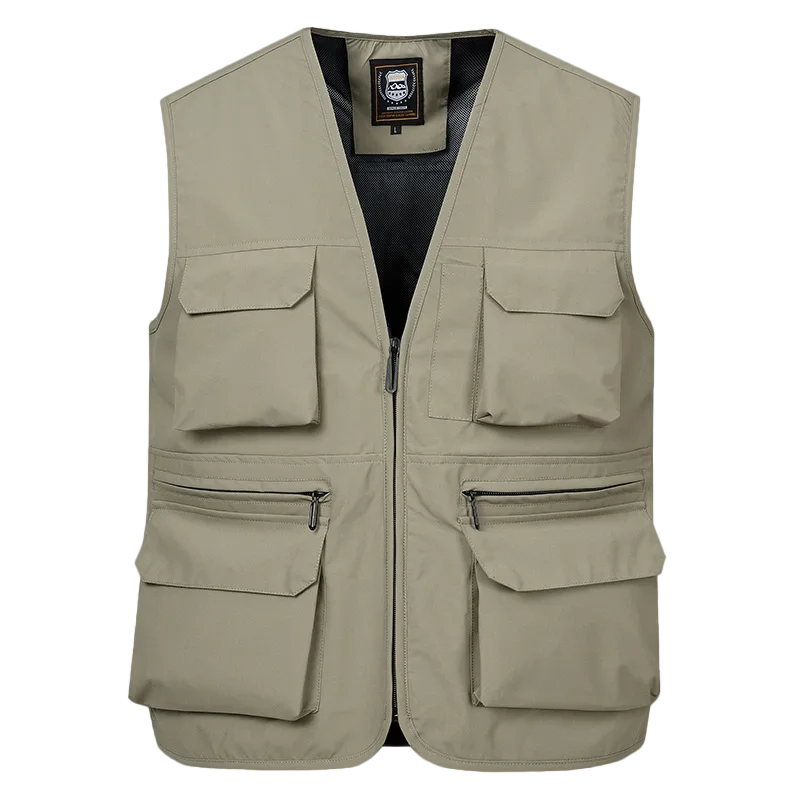 Embroidered Vest Work Pockets Waterproof Plus Size Outerwear Sleeveless Jacket Men Padded Luxury Custom Made Multi Pocket MAN