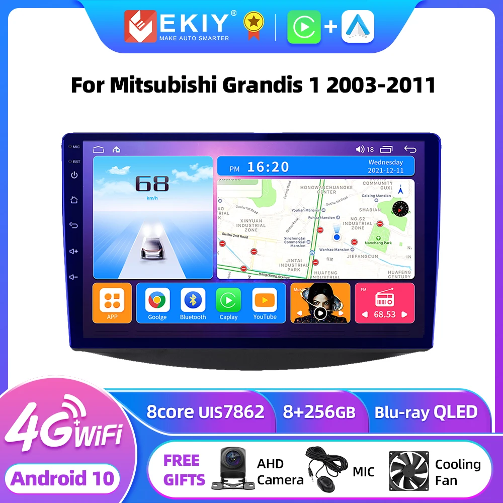 

EKIY T7 QLED Android 10 Car Radio For Mitsubishi Grandis 1 2003-2011 Stereo Multimedia Video Player HU GPS Navi BT No 2din DVD