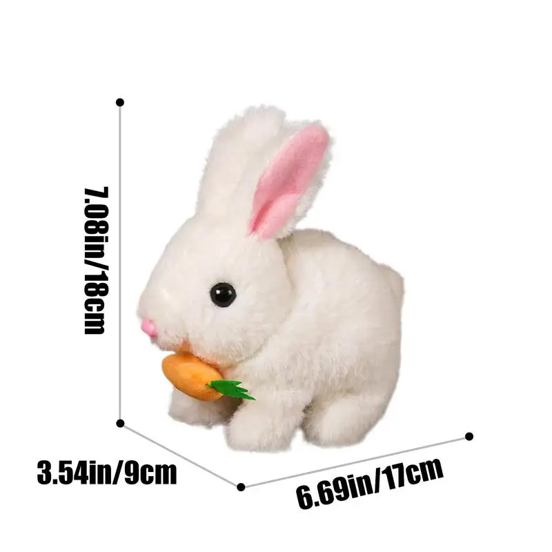 Plush Bunny Toy Interactive Electronic Pet Walking Rabbit Interactive Learning Development Toy With Wiggle Ears Twitching Nose